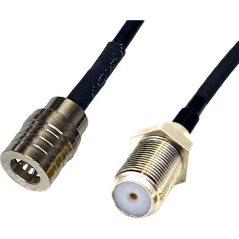 Cable pigtail QMA con enchufe/toma F de 20 cm RG174