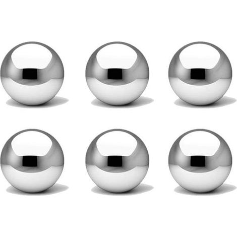 Set mit 6 polierten Edelstahl-Gartenkugeln mit Spiegeleffekt – Nahtlose, schwimmende Teichkugeln – Gartendekoration – Durchmesser 5 cm