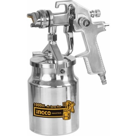 Aerografo Pistola per Verniciare a Spruzzo 1,4mm INGCO 1000C Serbatoio Inferiore (1/3)