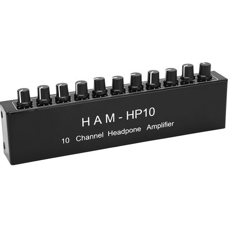 10-Kanal-Kopfhörerverstärker mit Stereo-Audioverteilung, unabhängiger Steuerung, 100–240 V, EU-Stecker (1/5)