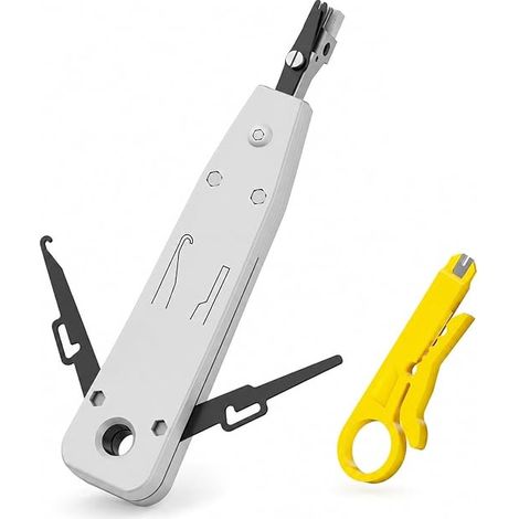 Outil LSA Punch Down, Outil pour Panneau de Brassage avec Coupe Fil, Outils d'Insertion LSA Compatible avec pour Câbles CAT3 CAT5 CAT6 CAT6a CAT7 CAT7a, Prises Réseau Panneaux de Brassage (1/5)