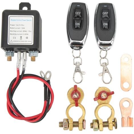 DEESSE SHOP-Interrupteur de Dconnexion de Batterie Distance, Interrupteur de Coupure de Voiture DC 12 V, Antivol, Coupe-circuit Principal avec Borne en Cuivre Tlcommande pour Voiture (12V120A) Autres (1/5)