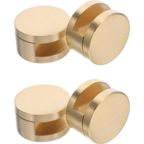Fixations pour miroirs sans cadre 4PCS clips en laiton supports muraux ronds pour miroir verre compatible pour salle de bain et projets muraux (1/5)