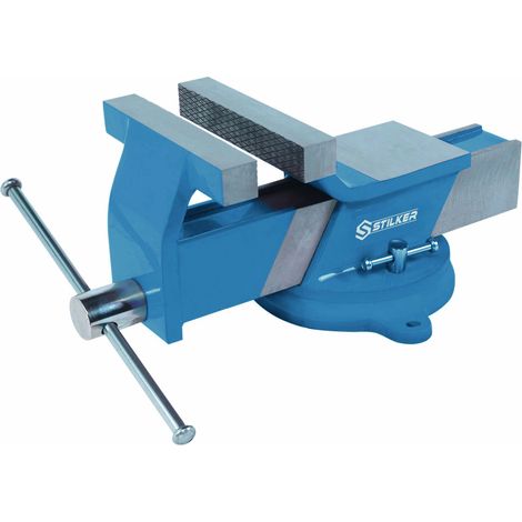 Etau acier 150mm avec enclume pivotante 360° – Largeur des mâchoires 150mm – Capacité de serrage 7.3kg – Stilker