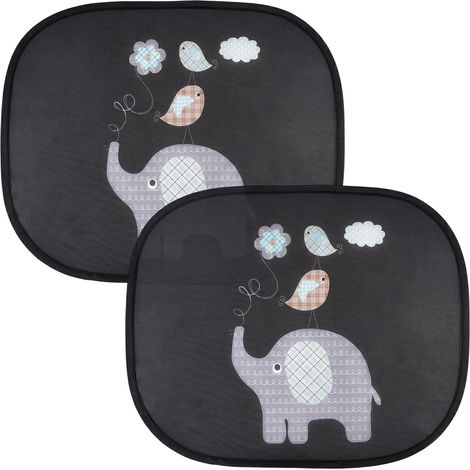 2 Pièces par Soleil Voiture Bebe 44 X 36 cm, Film Adhésif Statique Pare-soleil Voiture, Protection UV/Chaleur, Filet de Protection Solaire pour Bébés et Enfants, Conçue pour Recouvrir Vitres (1/5)