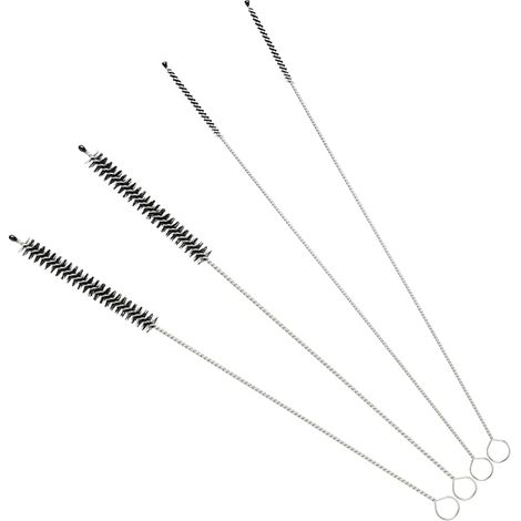 Juego de 4 cepillos de limpieza para pajitas, cepillo fino de 3 mm para limpiar emulsionadores de cafeteras, cepillo de limpieza, diámetro de 3 mm y 7 mm, para Miele, Jura, Siemens, Krups, Saeco, Meli (1/5)