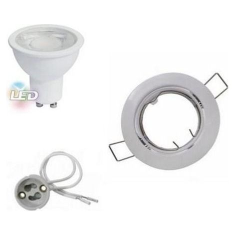 Kit Spot LED GU10 encastrable 8W Orientable Rond Blanc - Blanc Froid 6000K - 8000K - SILAMP (1/3)