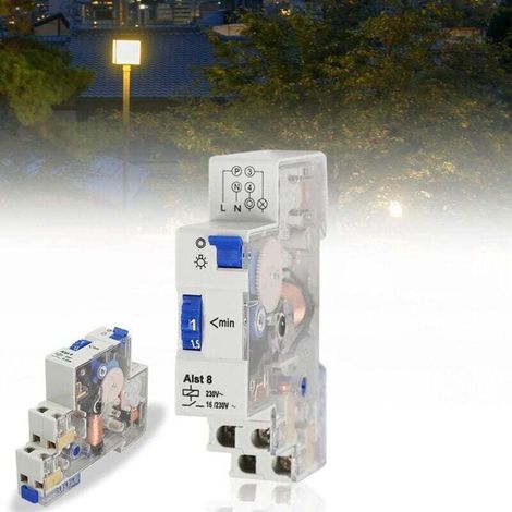 Interruttore ritardato per illuminazione scale ST8, timer per scale, timer per fontane, timer per scaldabagno, timer per illuminazione stradale, timer per insegne pubblicitarie, timer per camini - Cre (1/4)