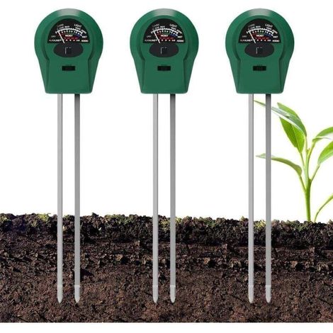 Testeur De Sol 3 en 1,3 dans 1 Testeur D'humidité,3 Pièces PH-Mètre De Sol,Soil Moisture Meter,Testeur Humidité Plante pour la Maison,Pelouse,Plante,Ferme,de (1/4)