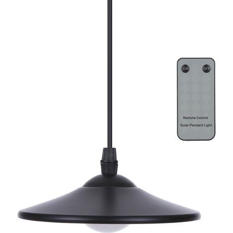 Tomshine 3 W extérieur suspendu à énergie solaire 4 LED lumière de hangar 250 lm lampe suspendue avec télécommande pour jardin cour patio balcon maison paysage (1/5)