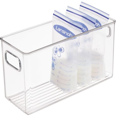 Boîte de conservation du lait maternel en plastique transparent avec poignées