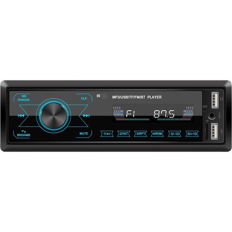 Autoradio MP3 Bluetooth tactile double USB avec éclairage coloré, lecteur de carte USB et radio tout-en-un (1/4)