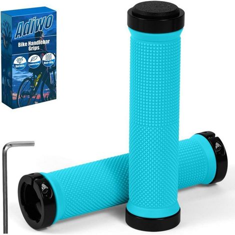 Ergonomische Fahrradgriffe für 22,2mm Lenker, rutschfest, blau (1/5)