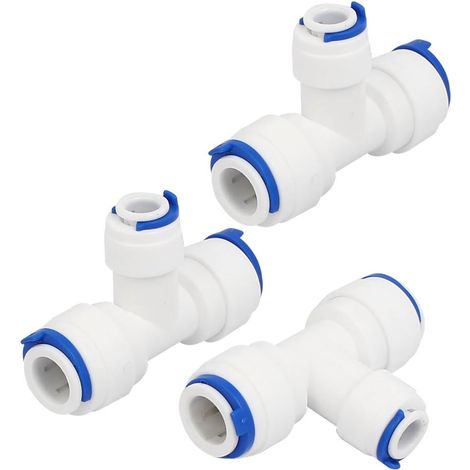 3/8'' x3 / 8' 'x1 4' 'T-formiges 3-Wege-Rohr Schnellsteckverbinder 3-teilig RO-Wassersystem (1/4)