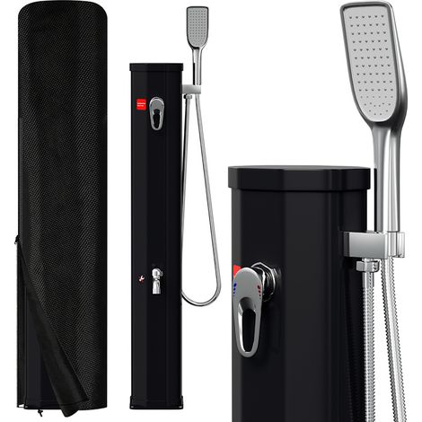 Randaco Douche Solaire d’Extérieur 20L, 110cm Douche de piscine Incluse Housse de protection& douchette Température max. 60° sans raccordement électrique