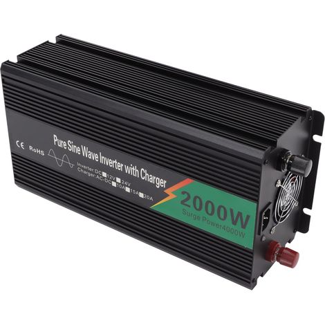 Sinus-Wechselrichter, 12 V DC auf 220 V, Digitalanzeige, 2000 W, für Kühlschrank und Wohnmobil, EU-Stecker (1/5)