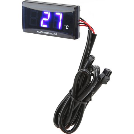 Thermomètre numérique eau moto ultra plat DC 12V affichage LCD bleu avec adaptateur capteur 22mm pour motos (1/5)