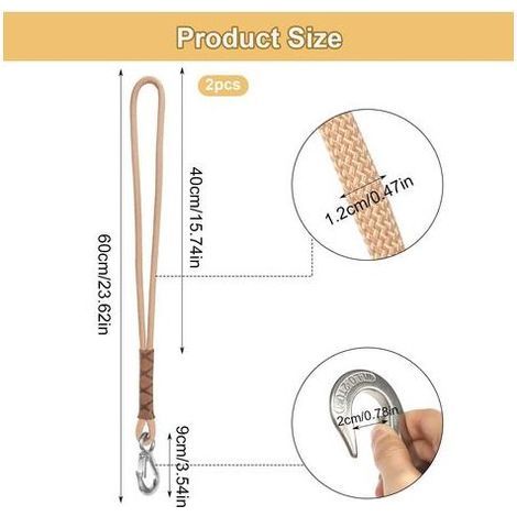 Balançoire Fixation Arbre, 2 Pièces 60cm Corde de Suspension Hamac Réglable Sangle Chaise Hamac avec Mousqueton Balançoire Arbre, kit de Fixation de Suspension pour Balançoire Hamac