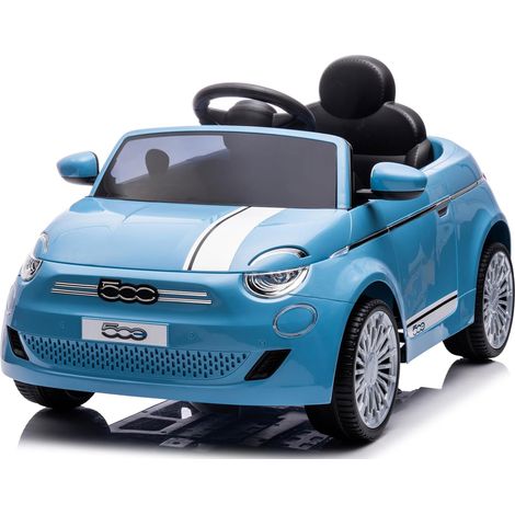 Macchina Elettrica per Bambini Licenza Fiat 500 12V con Telecomando Azzurro