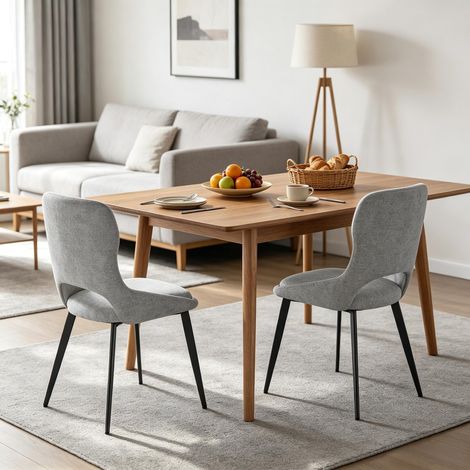 Chaise salle à manger moderne, fauteuil d'appoint rembourré, siège de salon confortable, chaise à langer pour bébé (lot de 2) (1/5)
