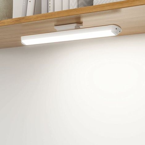 Lampe de placard LED à intensité variable 34 cm, tactile et rechargeable, applique murale, ruban LED réglable sous meuble de cuisine sans fil avec 3 modes d'éclairage (4000K-6500K) et effet étoilé. (1/5)