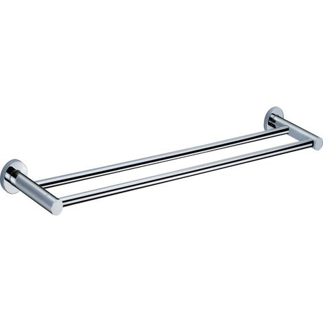 Wall Mounted Round Double Towel Bar Chrome (1/2)