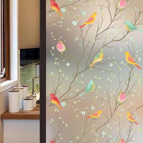 Dos láminas para ventanas para mayor privacidad,lámina opaca para ventanas,lámina electrostática para ventanas,45x100cm,adecuada para baños (1/5)