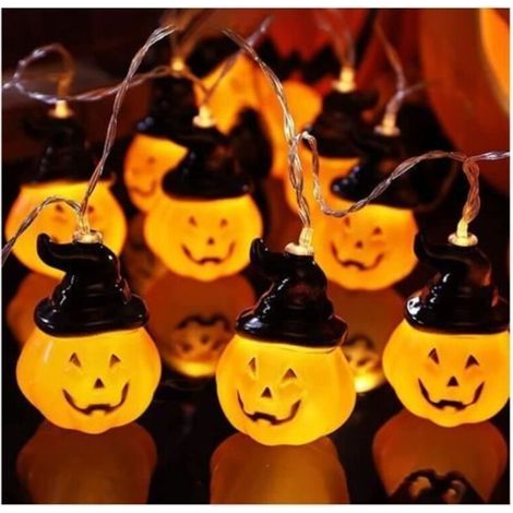 Halloween Pumpkin Light Garland, 3m LED String with 20 Pumpkin-shaped Lights