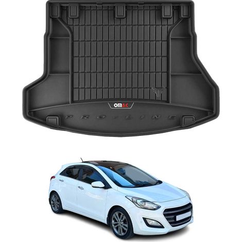 Tapis de Coffre 3D TPE Premium Compatible avec Hyundai i30 Break 2012-2017 Bac de Protection de Coffre Intérieur antidérapant Revêtement de Coffre Bords Hauts pour Voiture Noir (1/5)