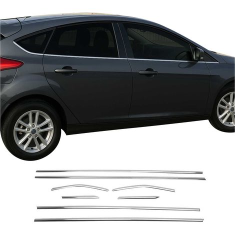 Garniture de Fenêtre pour Ford Focus mk3 HB C346 2011-2018 en acier inox chromé 8Pcs (1/5)