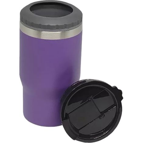 Gobelet isotherme froid avec 2 couvercles, voyage portable café inox violet 14oz (1/5)