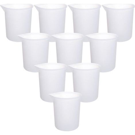 Ensemble de 10 tasses à mesurer en silicone, tasse à mélanger antiadhésive de 100 ml, tasse en silicone pour résine époxy, tasse à outils adhésifs pour moules de coulée de résine époxy DIY, art fait m (1/5)