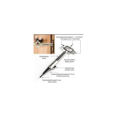 Chiave da architetto in lega di zinco, chiave quadrata multifunzionale, chiave universale per costruzioni con chiave a brugola, chiave da architetto anticorrosione per misurazioni - Crezuo (1/3)