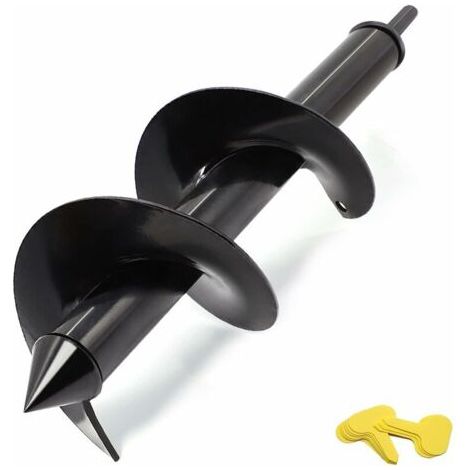 Earth auger 10 cm x 30 cm for garden plants, flower bulbs, quick auger, earth auger for posts or parasols (suitable for 3/8" hex drive)--DTEKGAZ