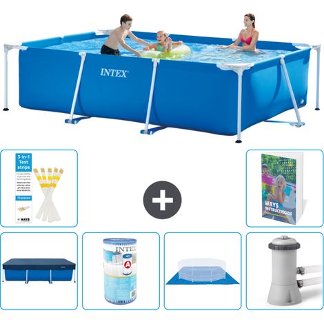 Intex Piscina con estructura Rectangular - 300x200x75 cm - 7-piezas  S167