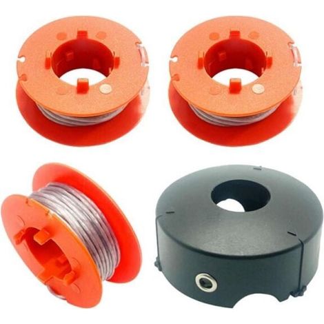 F016800175 Bobine de Fil pour Bosch Art 23 26 30 Easytrim et Combitrim, Pro-Tap Automatique Bobine Cordon Souple, 8 M x 1,6 mm avec Couvercle F016L71088(3 Bobine + 1 Couvercle) (1/4)