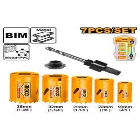 Ensemble de 5 scies cloches bi-métalliques - Ø 19 mm, 22 mm, 29 mm, 32 mm et 35 mm