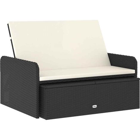 Maison Exclusive - 2-tlg. Garten-Lounge-Set mit Auflagen Poly Rat (1/5)