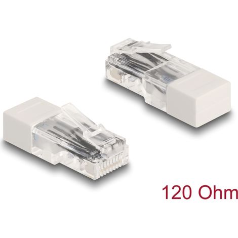 Delock RJ45 macho con resistencia de terminaciÃ³n 120 ohmios blanco