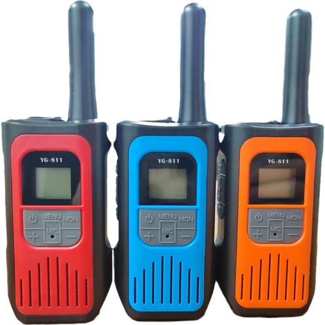Walkie-Talkie, 3-teilig, große Reichweite, wiederaufladbares Walkie-Talkie für Kinder und Erwachsene, USB-C-Walkie-Talkies mit Lithium-Akku mit 16 Kanälen für Camping, Wandern, Radfahren, Geschenk für