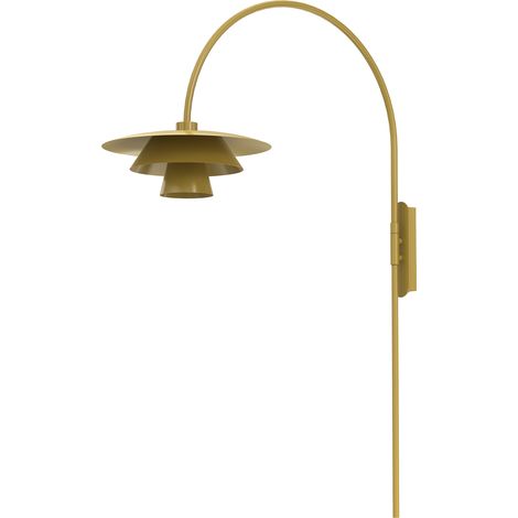 Applique murale décorative triple abat-jour jaune moutarde mat E27 15W Plato Luminex