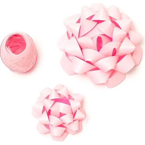 Decorazione legami set 2 fiocchi autoadesivi nastro rosa (1/2)