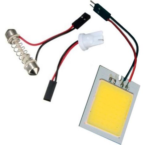 PANNELLO 21 24 48 LED COB CHIP LUCE CORTESIA INTERNO AUTO TETTO ADATTATORE T10 48 Led