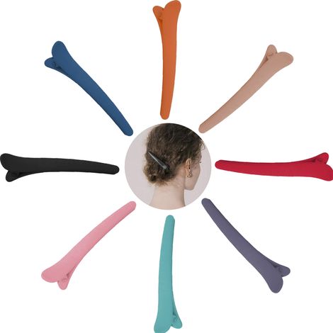 Pinces Crocodile - 7.5 cm - En Plastique Mat Résistant - Pour Coiffure Professionnelle et Domestique - Lot de 12 (1/5)