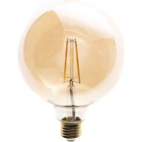 Ampoule Led Filament E27 6 W 2700 K G125 Ambre Chaud - 700 Lm - Pour Intérieur Vintage Industriel - 1 Pièce (1/3)