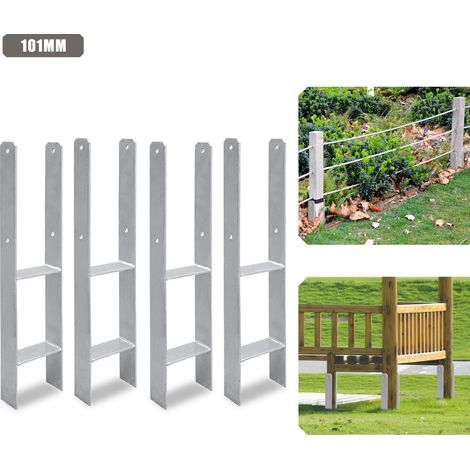 TolleTour Ancoraggio per pali per esterni – particolarmente robusto, resistente alle intemperie e ideale per pali in legno in giardino - 101 mm 4x (1/5)