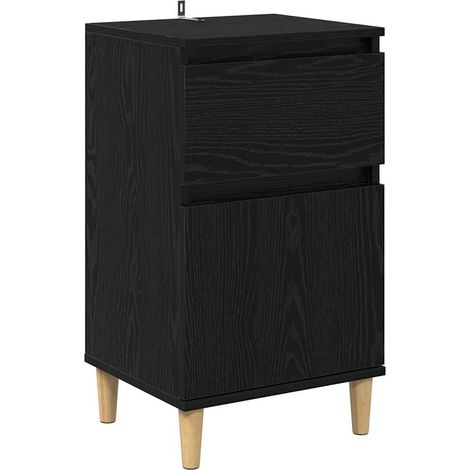 Bedside Cabinet Black Oak 40 x 35 x 70 cm Engineered Wood vidaXL