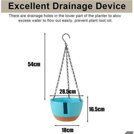 Jardinière Suspendue - Plastique - Réservoir Intégré - Pour Balcon Et Intérieur - 28,5 x 16,5 x 18 cm - 1 Pièce (1/5)