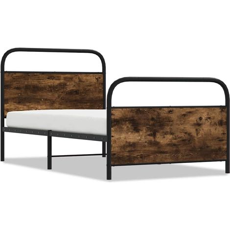 Maison Exclusive - Bettgestell ohne Matratze 100x200 cm Räucherei (1/5)