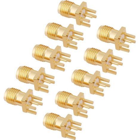 10 Connecteurs SMA Femelle PCB 50 Ohm pour Antenne WiFi Radio Répéteur Câble Coaxial Laiton (1/5)